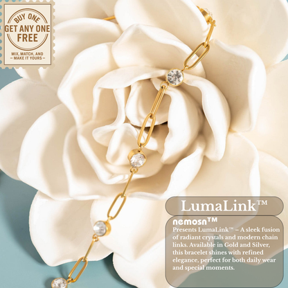 LumaLink™ Crystal Paperclip Chain Bracelet – Adjustable Gold & Silver Bracelet | Minimalist Everyday Jewelry Gift for Her