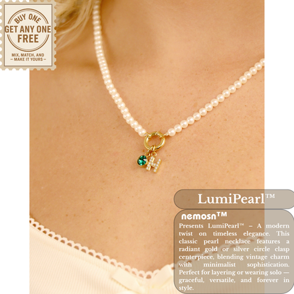 LumiPearl™ Elegant Pearl Necklace with Modern Circular Clasp – Available in Gold & Silver | Nemosn™ Luxury Pearl Jewelry Collection