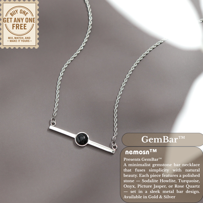 GemBar™ Minimalist Gemstone Bar Necklace | Natural Stone Pendant Jewelry in Gold & Silver