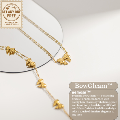 BowGleam™ Dainty Bow Chain Bracelet – Adjustable Gold & Silver Bracelet | Cute Minimalist Jewelry Gift for Her