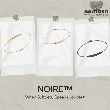LunaBand™ Engravable Bar Bracelet – Personalized Name or Date Bracelet for Women | Minimalist Chain in Gold, Rose Gold & Silver | NEMOSN