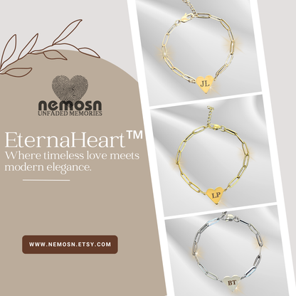 LinkHeart™ – Custom Engravable Heart Bracelet