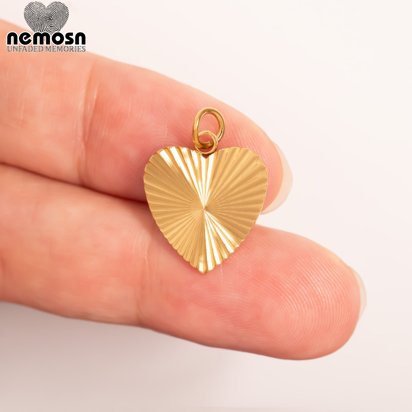 RadiantHeart™ – Textured Heart Pendant in 18K Gold & Silver Finish
