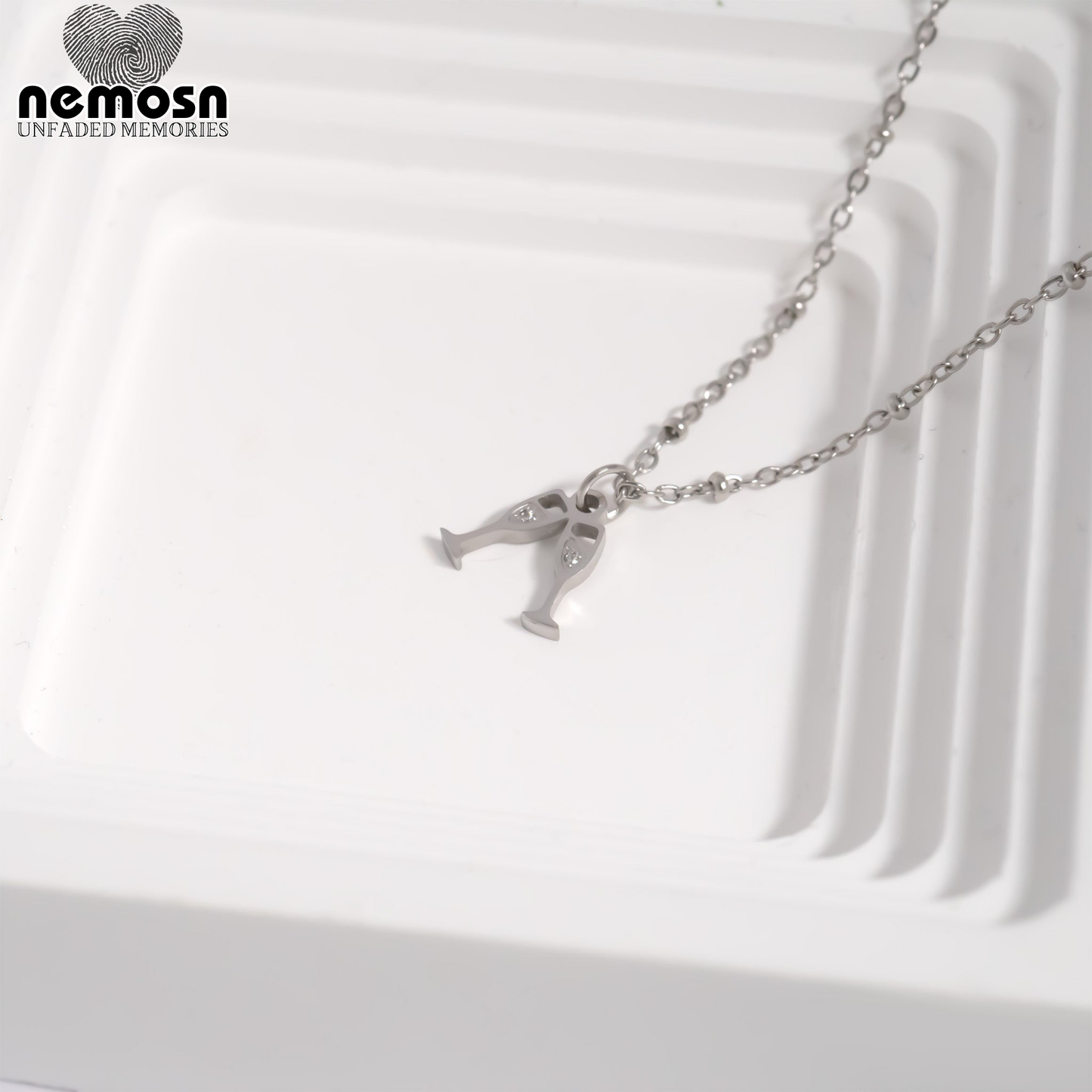 ToastLuxe™ – Champagne Glass Pendant in Gold & Silver | Celebration Charm for Bracelets & Necklaces by Nemosn