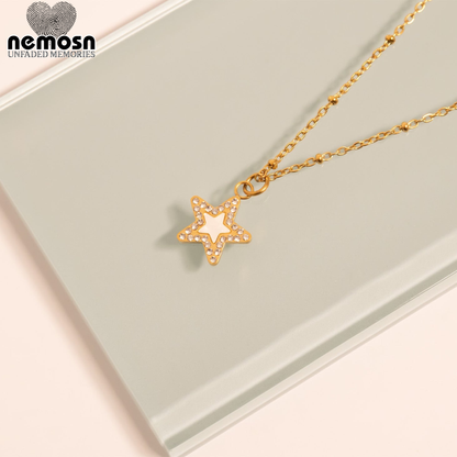 StarLuxe™ – Crystal Star Pendant in Gold & Silver | Sparkling Celestial Charm Necklace by Nemosn