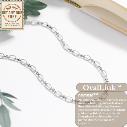 OvalLink™ Textured Oval Chain Necklace | Modern Everyday Layering Chain in Gold & Silver