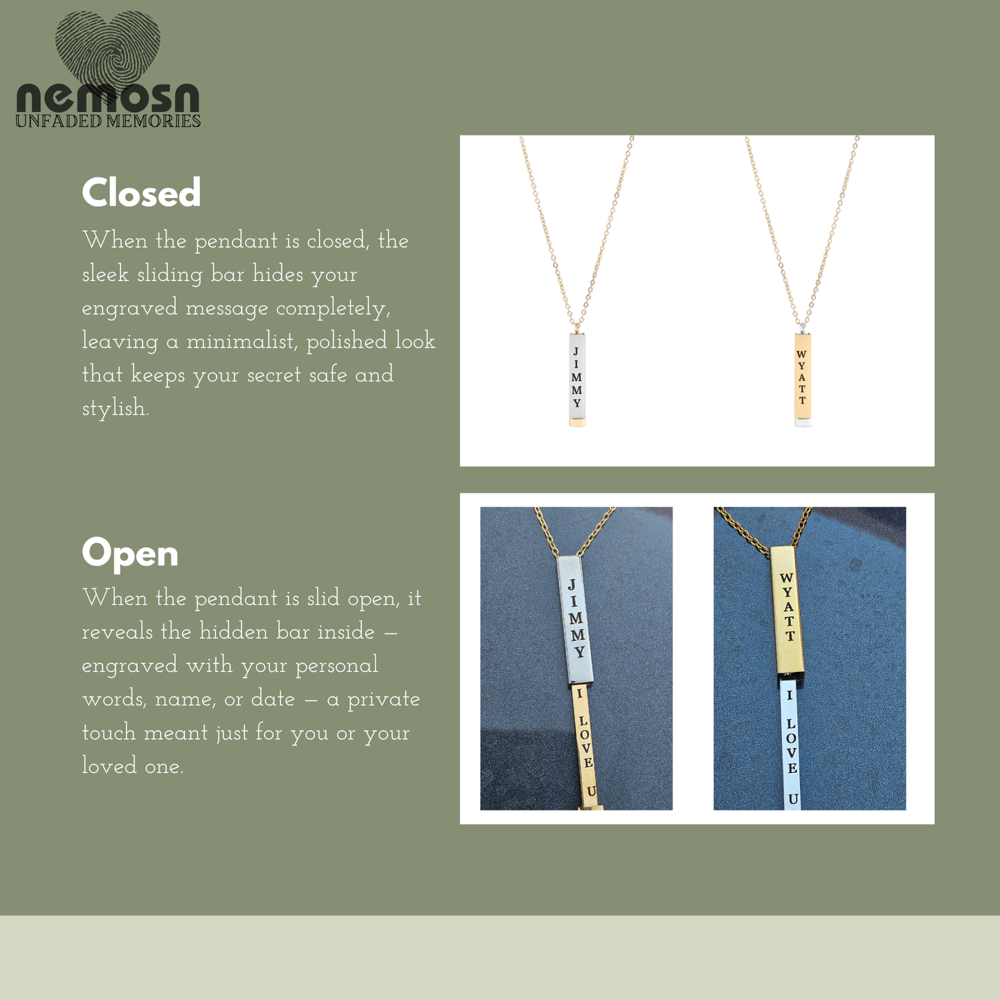 GoldenWhisper™ – Hidden Message Engravable Necklace