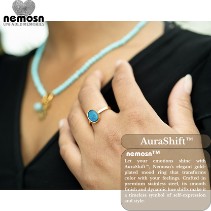 AuraShift™ Gold Mood Ring – Color Changing Stainless Steel Emotion Ring
