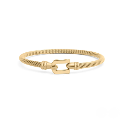 Gold twisted cable cuff bracelet by NEMOSN