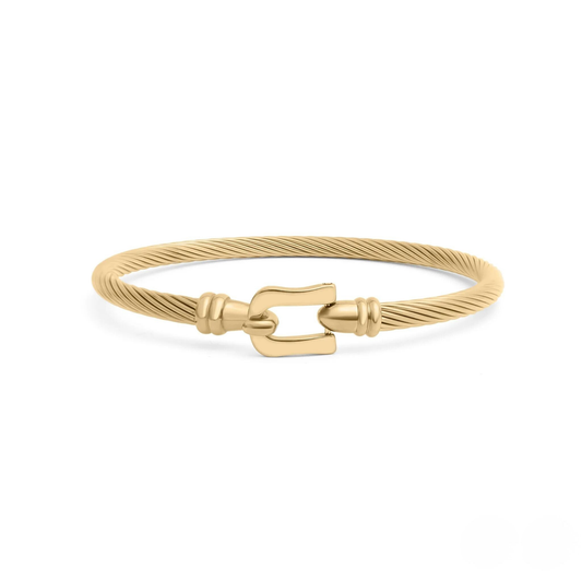 Gold twisted cable cuff bracelet by NEMOSN