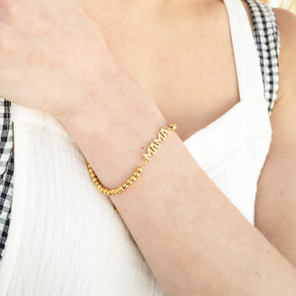 NEMOSN™ Personalized Name Bead Bracelet – Mama Edition