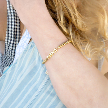 NEMOSN™ Personalized Name Bead Bracelet – Mama Edition