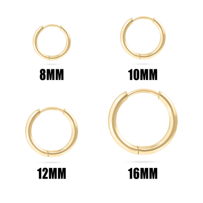 NEMOSN HaloCore Hoop Earrings Size Chart 8mm 10mm 12mm 16mm