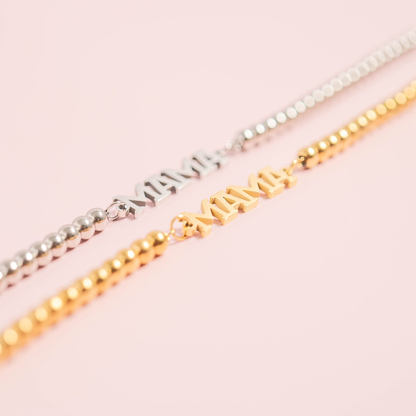 NEMOSN™ Personalized Name Bead Bracelet – Mama Edition
