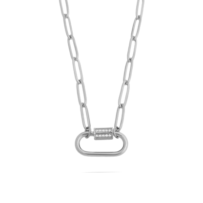 Silver stainless steel paperclip necklace waterproof