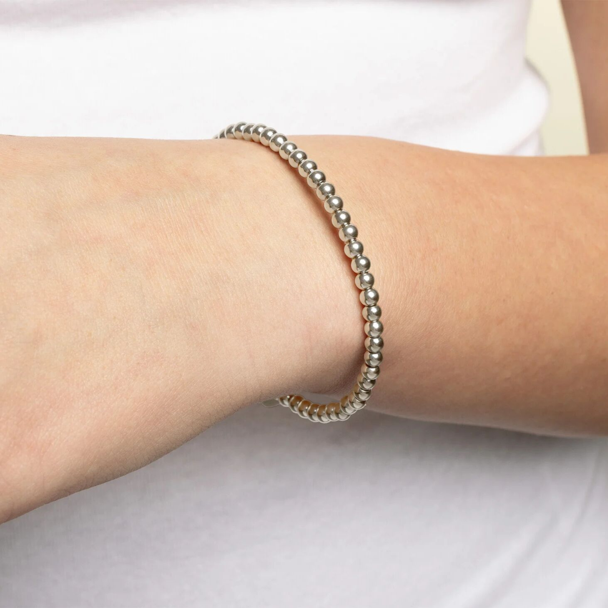 Silver nail head beaded open cuff bracelet in stainless steel by NEMOSN