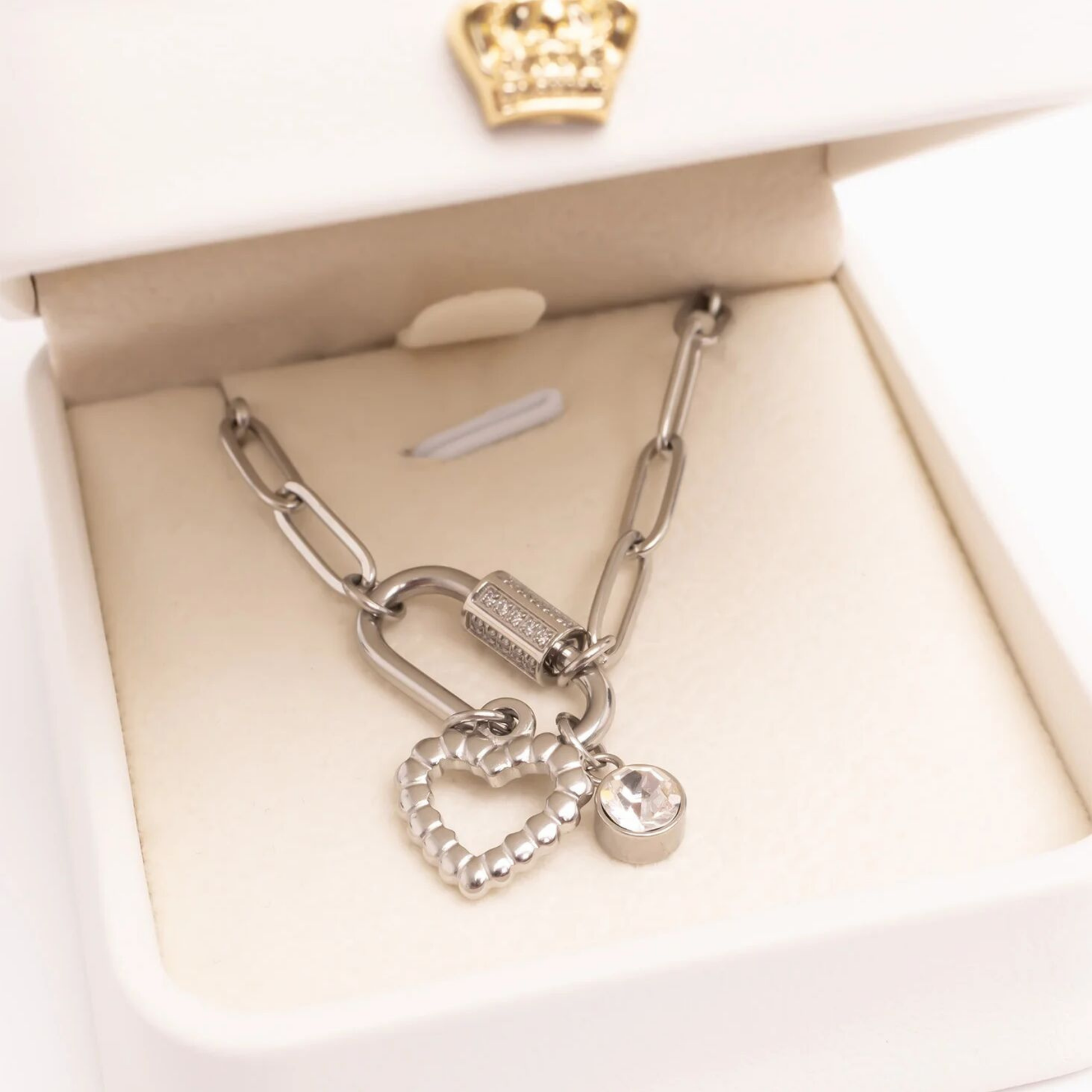 Silver stainless steel paperclip necklace waterproof